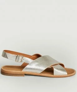 Anthology Paris Silver Birmanie Laminated Leather Sandals