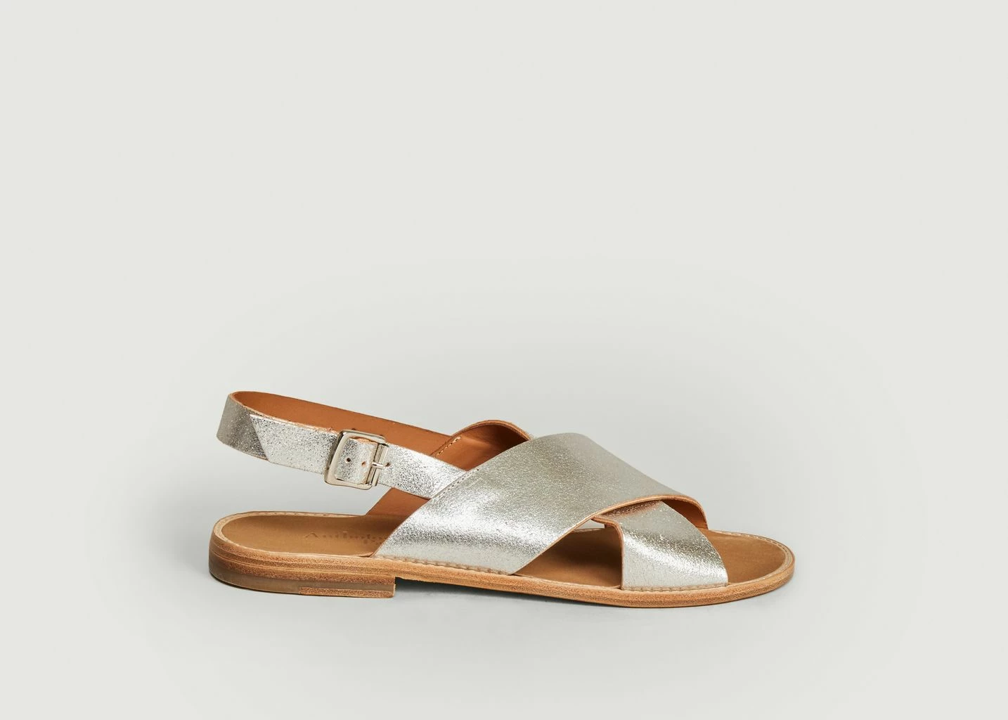 Anthology Paris Silver Birmanie Laminated Leather Sandals 2 Anthology Paris Silver Birmanie Laminated Leather Sandals