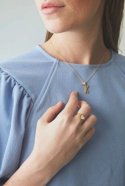 Design Letters Herz Ring Gold Nude 1 Design Letters Herz Ring Gold Nude