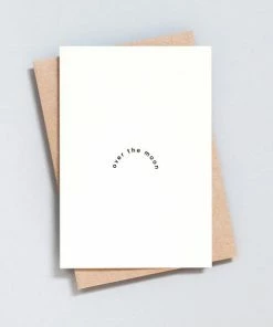 Ola Hand Printed Greetings Card - Over The Moon