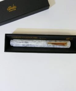 Hightide Stylo Plume Marbre Blanc