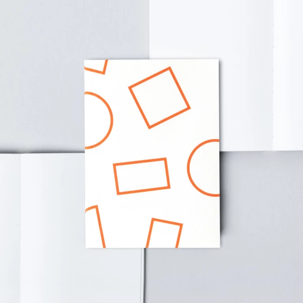 Ola Pocket Layflat Notebook Orange Shapes Plain 1 Ola Pocket Layflat Notebook Orange Shapes Plain