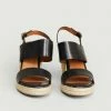 Anthology Paris Navy Barano Leather Wedge Sandals