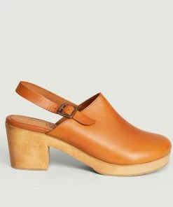 Anthology Paris Camel Zagreb Leather Clogs Shoes
