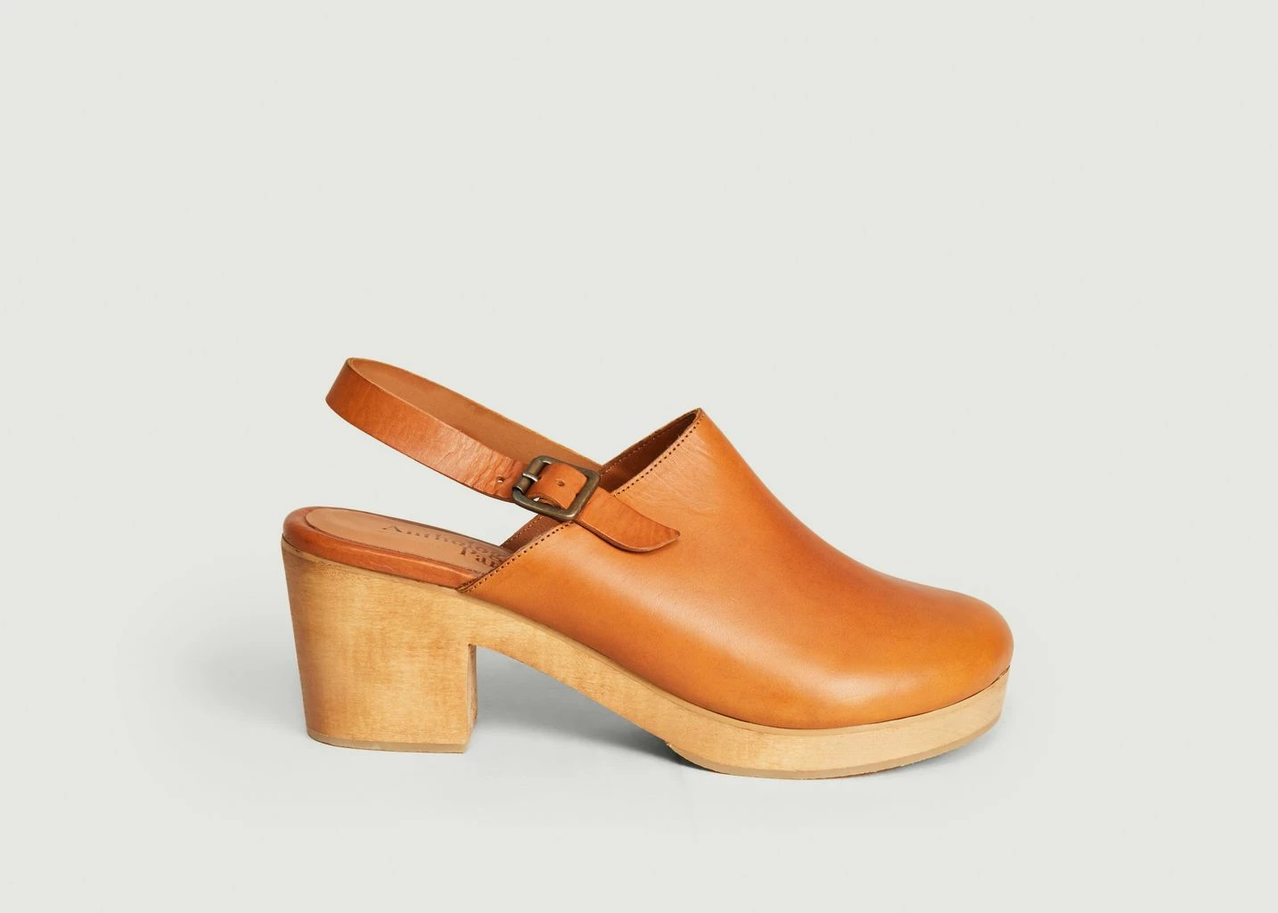 Anthology Paris Camel Zagreb Leather Clogs Shoes 2 Anthology Paris Camel Zagreb Leather Clogs Shoes