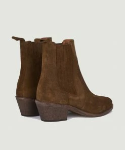 Anthology Paris Tobacco Sofia Suede Leather Boots