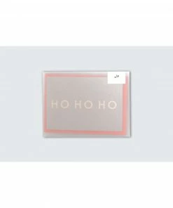 Ola Pack of 6 Festive Cards - HoHoHo Print Brass on Recycled Grey