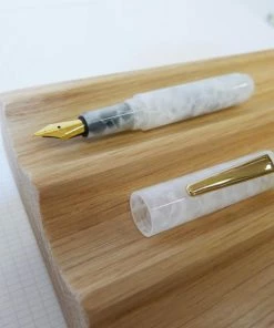 Hightide Stylo Plume Marbre Blanc