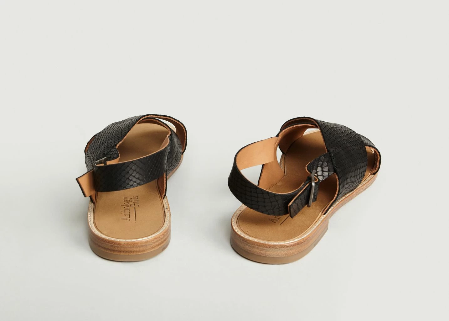 Anthology Paris Black Python Birmanie Sandals 4 Anthology Paris Black Python Birmanie Sandals