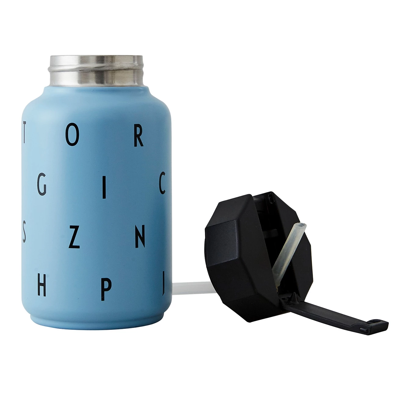 Design Letters Botella Térmica ABC con Pajita - Azul 3 Design Letters Botella Térmica ABC con Pajita - Azul