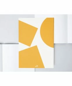 Ola Limited Edition Medium Layflat Weekly Planner, Blocks Print in Mustard - Calendar Insert: 2021/2022