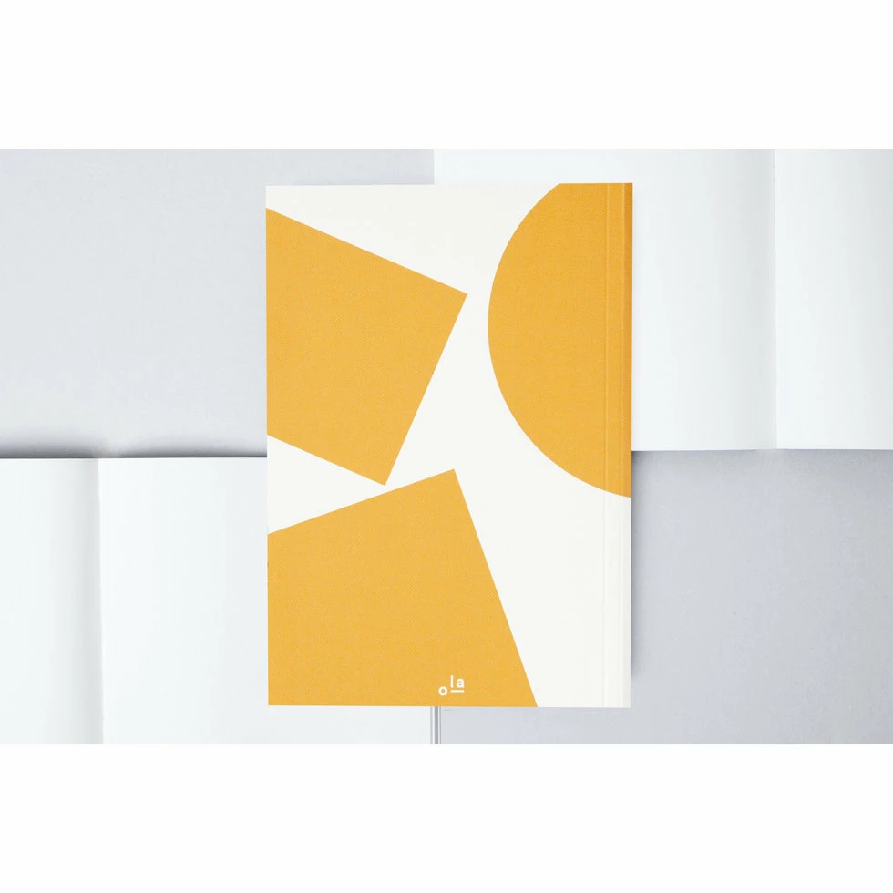 Ola Limited Edition Medium Layflat Weekly Planner, Blocks Print in Mustard - Calendar Insert: 2021/2022 2 Ola Limited Edition Medium Layflat Weekly Planner, Blocks Print in Mustard - Calendar Insert: 2021/2022