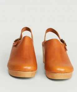 Anthology Paris Camel Zagreb Leather Clogs Shoes