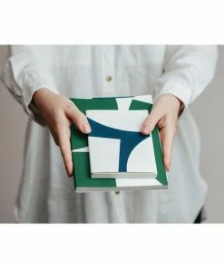 Ola Medium Blue Blocks Plain Layflat Notebook