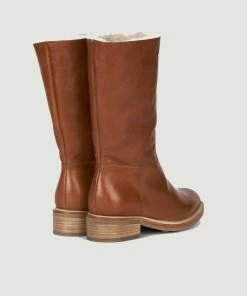 Anthology Paris Brown 7481 Fur Lined Leather High Boots