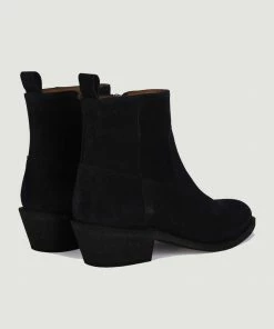 Anthology Paris Black Winona Suede Leather Boots