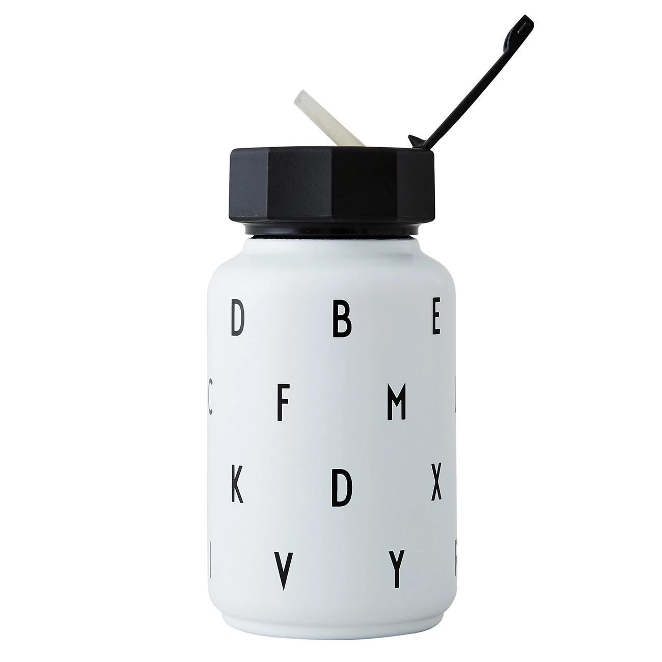 Design Letters Botella Térmica ABC con Pajita - Blanca 2 Design Letters Botella Térmica ABC con Pajita - Blanca