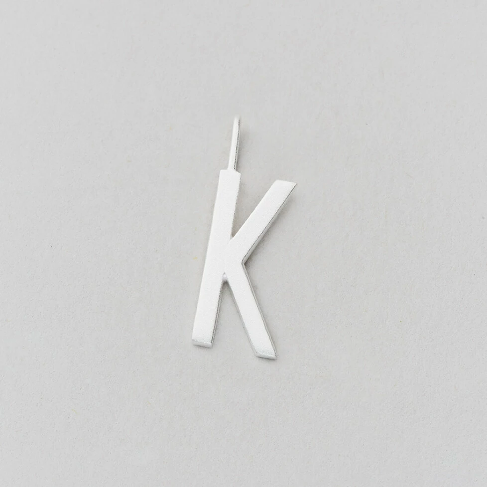 Design Letters 16mm Matt Silver Archetype Initial Charm 11 Design Letters 16mm Matt Silver Archetype Initial Charm