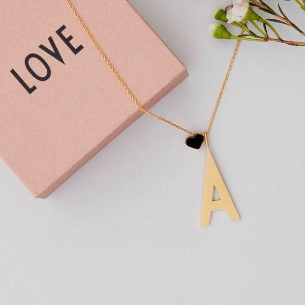 Design Letters Emaille Anhanger Herz Schwarz 1 Design Letters Emaille Anhanger Herz Schwarz