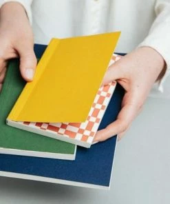 Ola Pocket Layflat Notebook Mustard And Rust Dot Grid