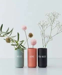 Design Letters Black Favourite Vase in You Rock Print