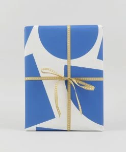 Ola 10 Sheets of Gift Wrap - Blocks Bright Blue