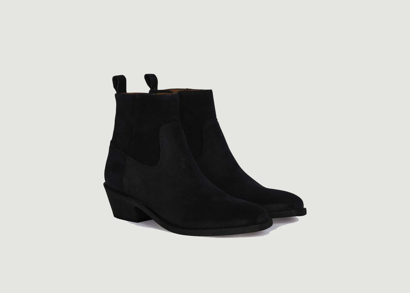 Anthology Paris Black Winona Suede Leather Boots 1 Anthology Paris Black Winona Suede Leather Boots