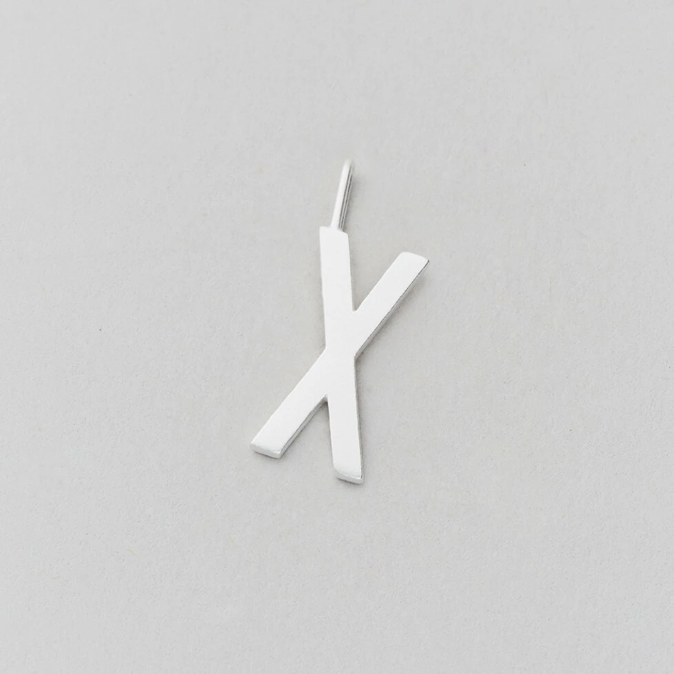 Design Letters 16mm Matt Silver Archetype Initial Charm 24 Design Letters 16mm Matt Silver Archetype Initial Charm