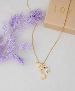 Design Letters Emaille Anhanger Herz Gold