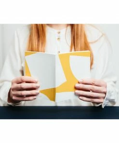 Ola Limited Edition Pocket Layflat Notebook, Blocks Print in Mustard / Plain Pages