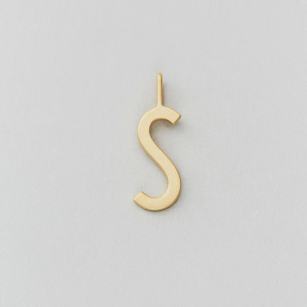Design Letters 16mm Matt Gold Archetype Initial Charm 19 Design Letters 16mm Matt Gold Archetype Initial Charm