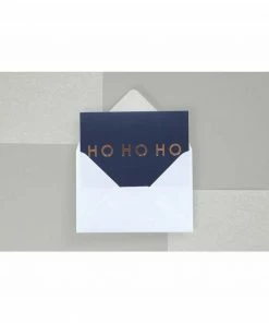 Ola Pack of 6 Festive Cards Ho Ho Ho Print Navy