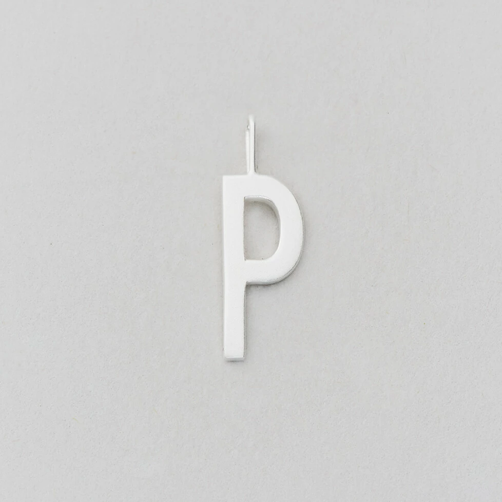 Design Letters 16mm Matt Silver Archetype Initial Charm 16 Design Letters 16mm Matt Silver Archetype Initial Charm