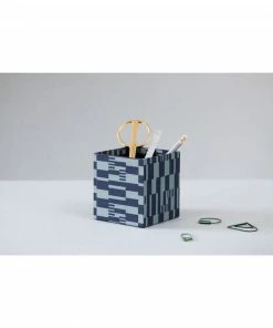 Ola Handmade Pencil Pot | Anni Print in Navy/Green