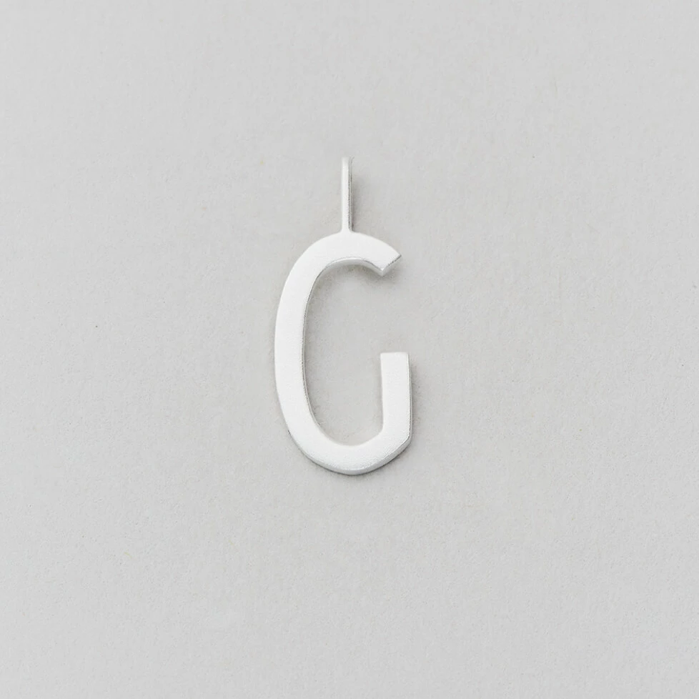 Design Letters 16mm Matt Silver Archetype Initial Charm 7 Design Letters 16mm Matt Silver Archetype Initial Charm