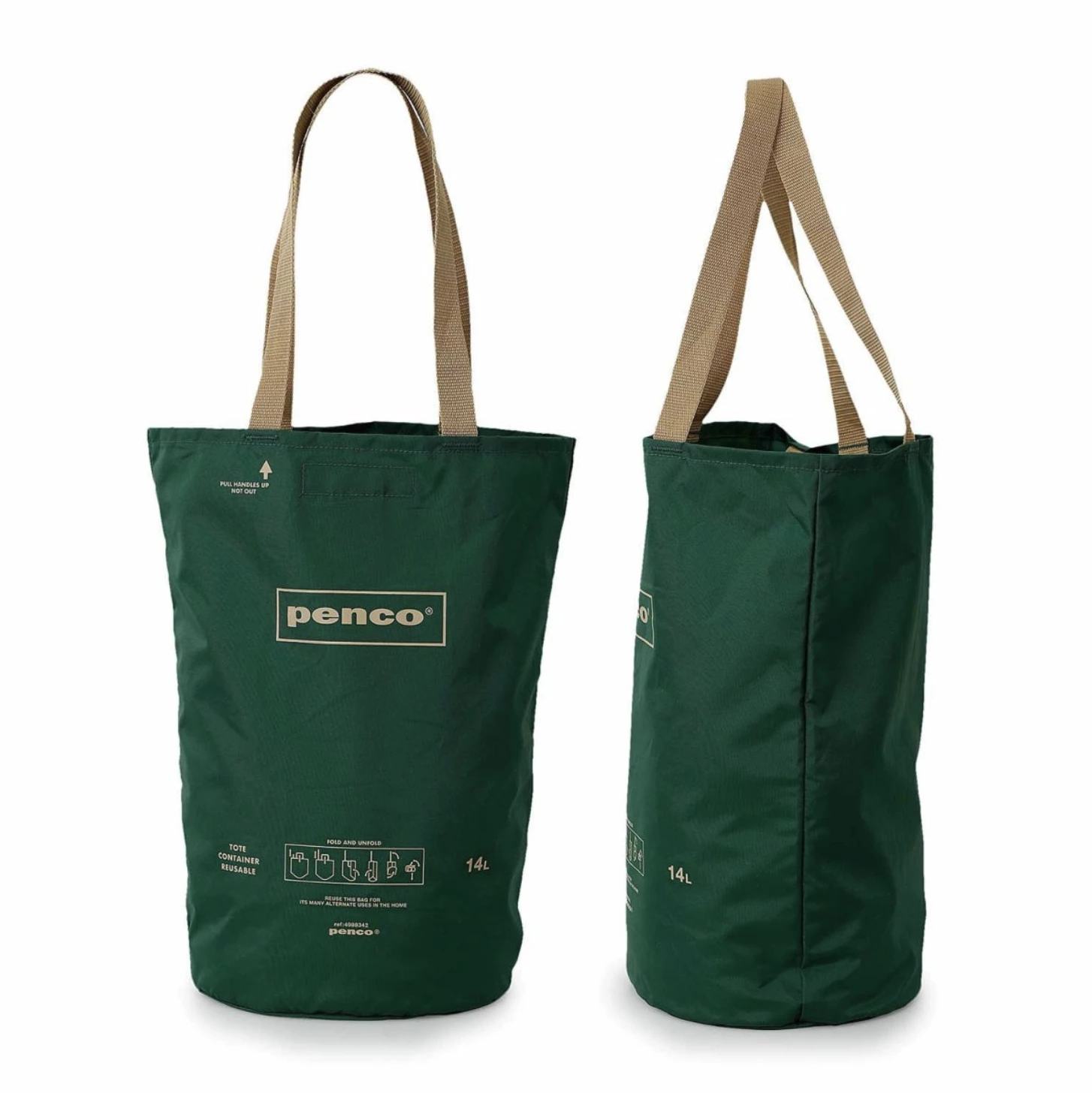 Hightide Penco Bucket Tote Bag in Dark Green 3 Hightide Penco Bucket Tote Bag in Dark Green