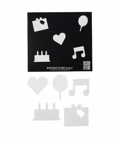 Design Letters Happy Birthday Icons White For Message Board