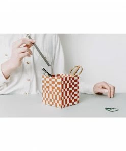 Ola Handmade Pencil Pot | Otti Print in Rust