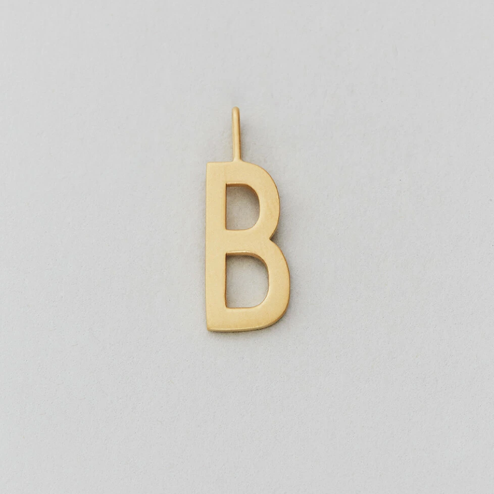 Design Letters 16mm Matt Gold Archetype Initial Charm 2 Design Letters 16mm Matt Gold Archetype Initial Charm