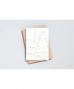 Ola Pack of 6 Season's Greetings - Copper on Recycled Natural