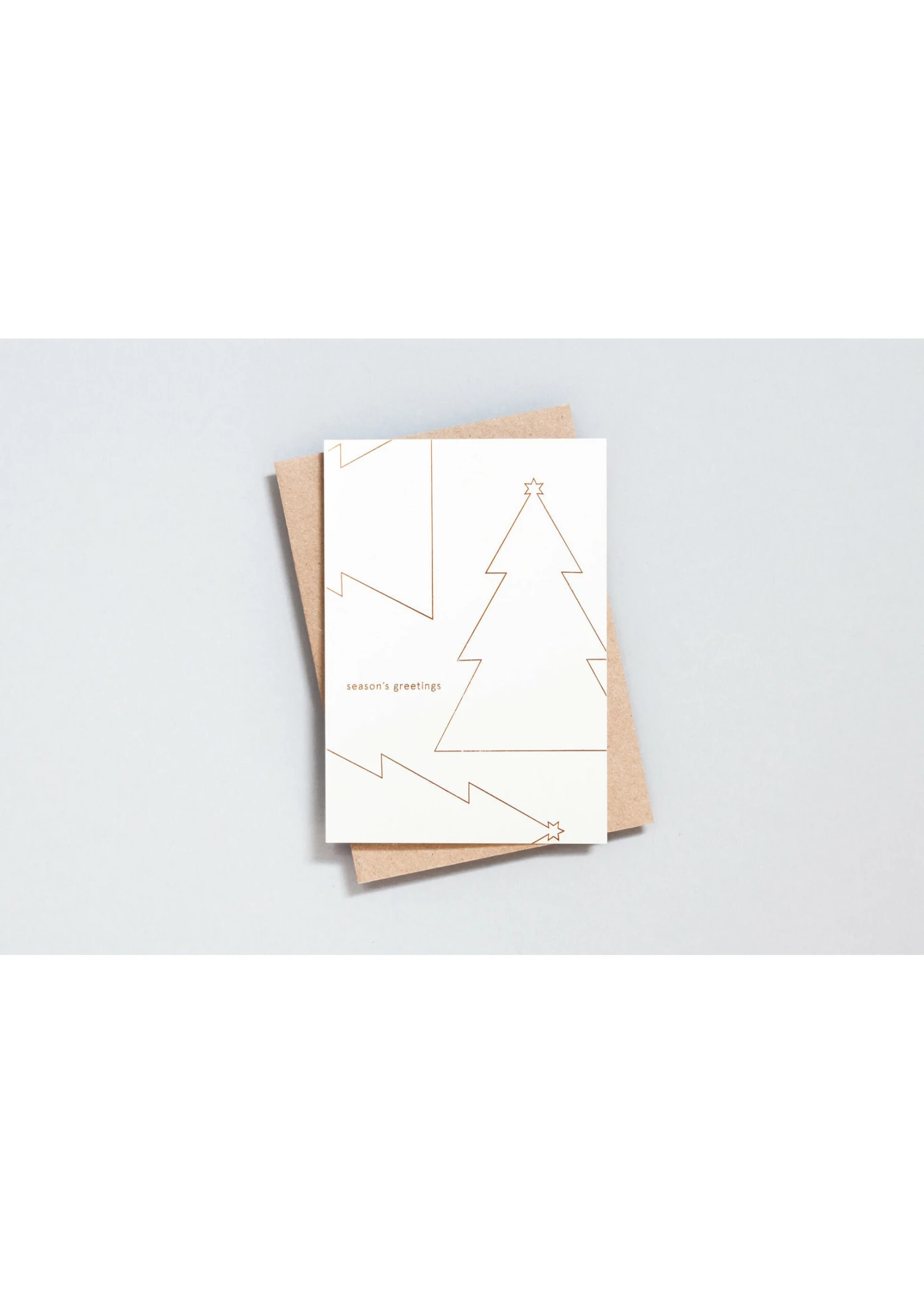 Ola Pack of 6 Season's Greetings - Copper on Recycled Natural 1 Ola Pack of 6 Season's Greetings - Copper on Recycled Natural