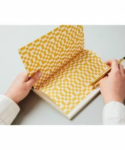 Ola Limited Edition Medium Layflat Notebook, Forest Green & Otti Mustard / Plain Pages