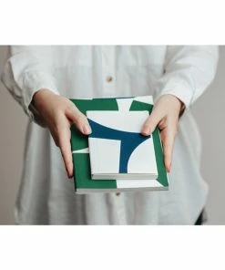 Ola Limited Edition Medium Layflat Weekly Planner, Blocks Print in Green - Calendar Insert 2021/2022