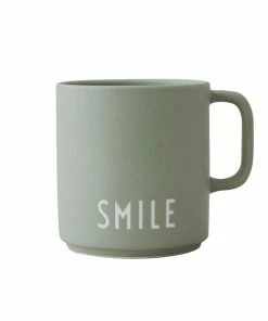 Design Letters Green Favourite Cup with Handle in Smile Print