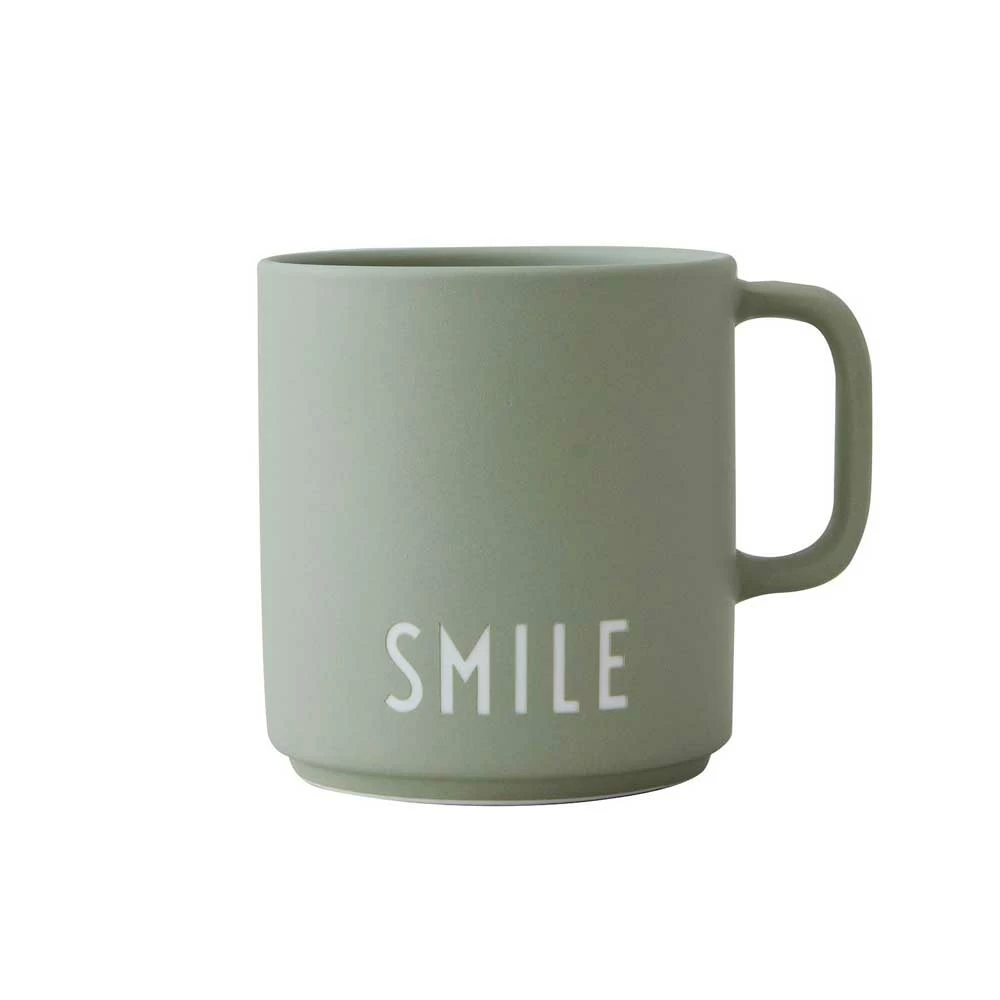 Design Letters Green Favourite Cup with Handle in Smile Print 1 Design Letters Green Favourite Cup with Handle in Smile Print
