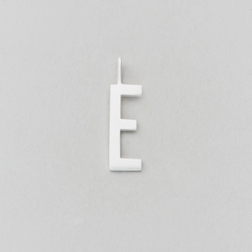 Design Letters 16mm Matt Silver Archetype Initial Charm 5 Design Letters 16mm Matt Silver Archetype Initial Charm