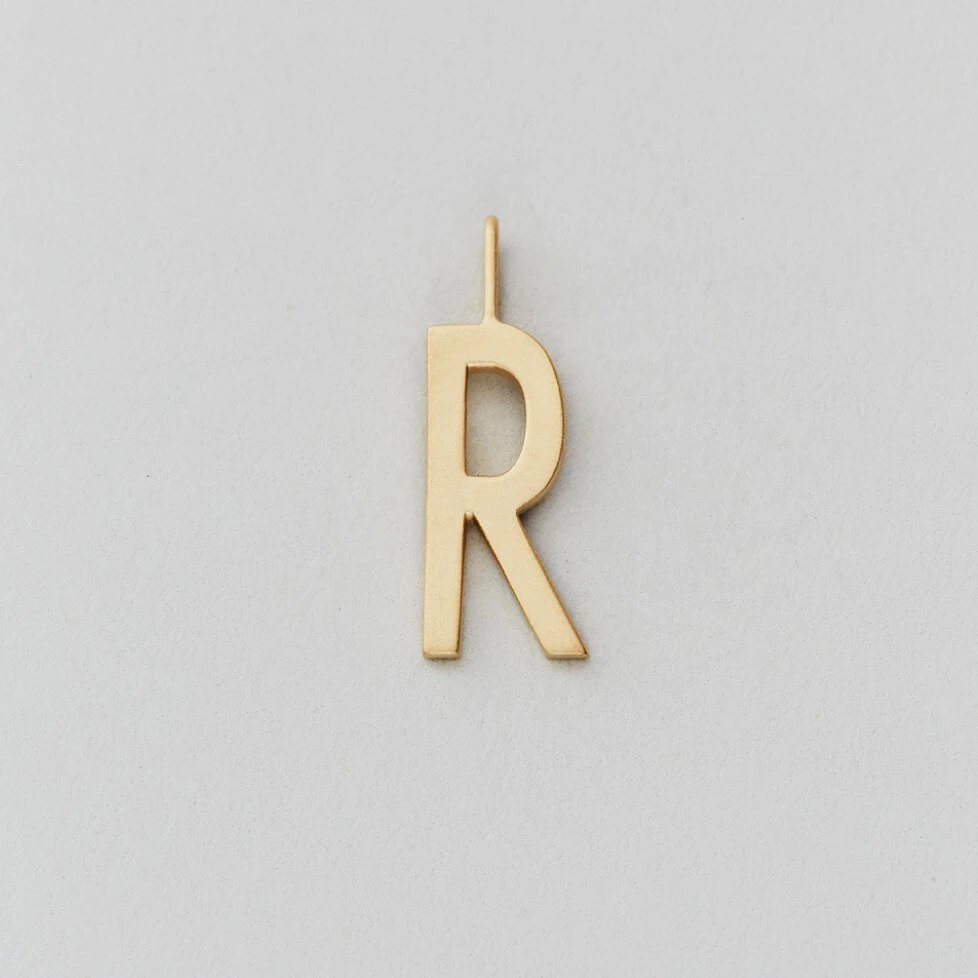 Design Letters 16mm Matt Gold Archetype Initial Charm 18 Design Letters 16mm Matt Gold Archetype Initial Charm