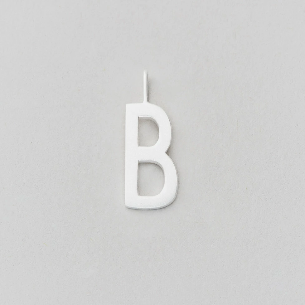 Design Letters 16mm Matt Silver Archetype Initial Charm 2 Design Letters 16mm Matt Silver Archetype Initial Charm