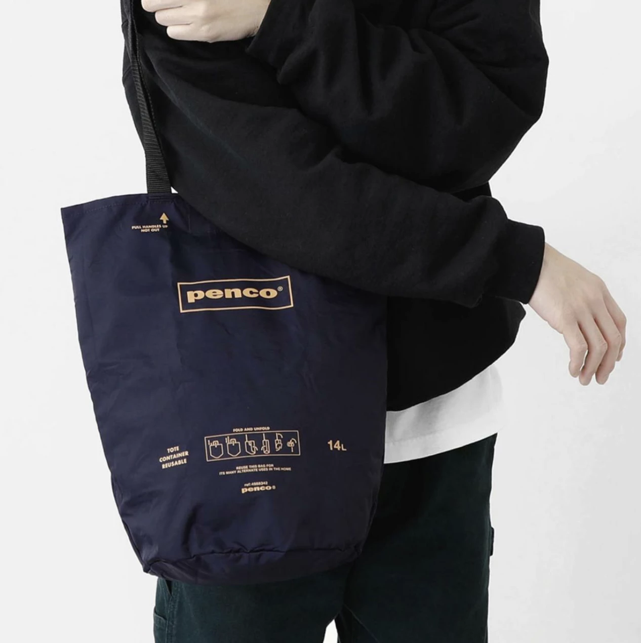 Hightide Penco Bucket Tote Bag in Navy 2 Hightide Penco Bucket Tote Bag in Navy