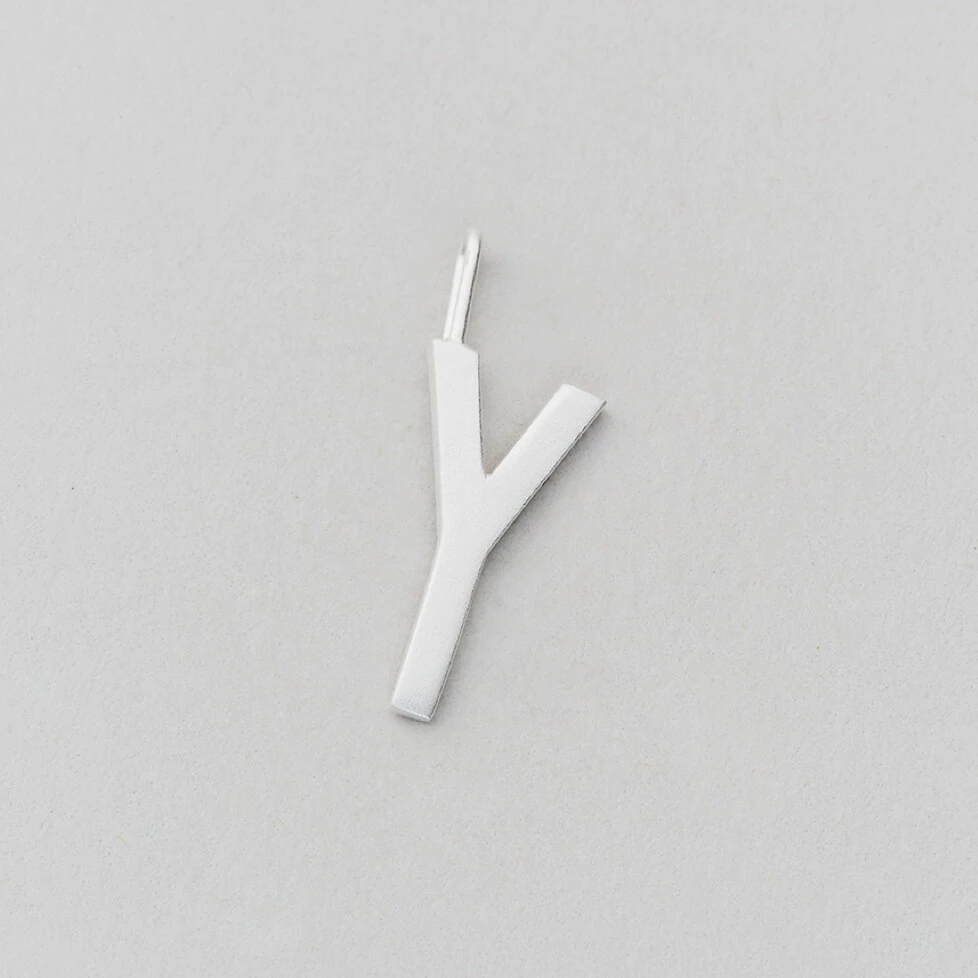 Design Letters 16mm Matt Silver Archetype Initial Charm 25 Design Letters 16mm Matt Silver Archetype Initial Charm